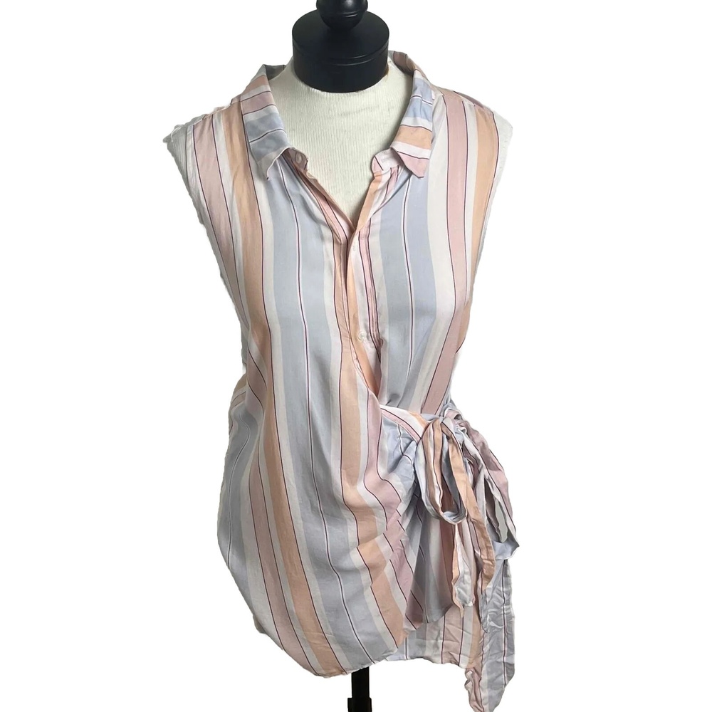 Free People Multicolor Mackenzie Wrap Button‎ Up Top Size XL